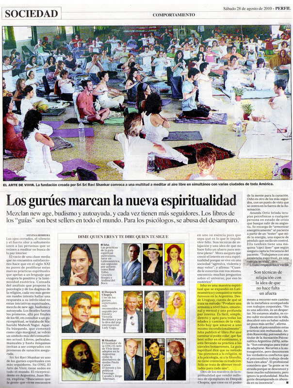 Los Gurúes marcan la nueva espiritualidad. Septiembre 2010