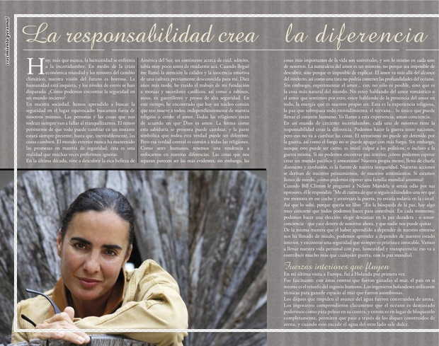 Revista Universo Holístico, España La responsabilidad crea la diferencia. Junio 2011