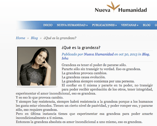 Isha en el Portal NuevaHumanidad.org , a partir de la próxima semana, día a día aparecerá Isha llevando su mensaje de paz, de conciencia a la humanidad…