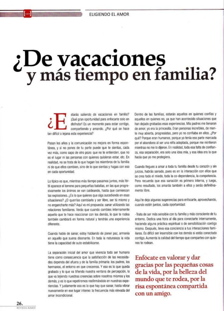 ¿De vacaciones y más tiempo en familia?